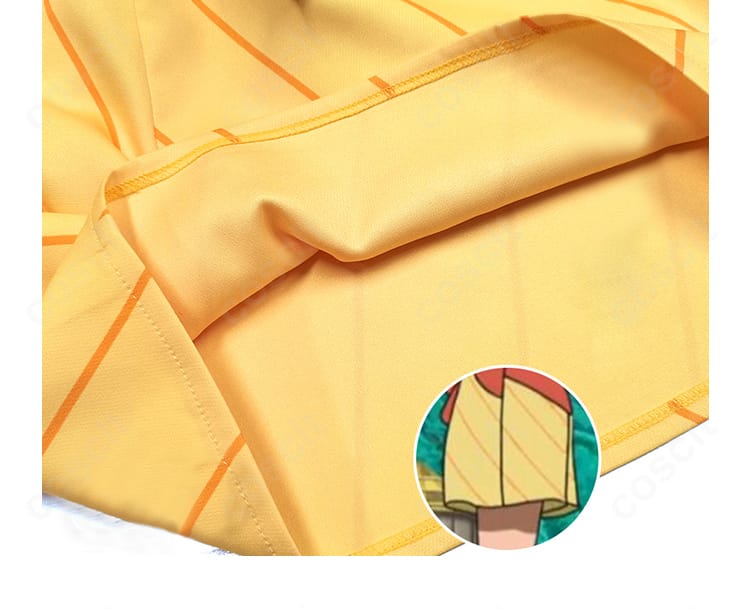 カスミ衣装の生地質感の接写。さらりとした手触りと適度なハリ感が分かるテクスチャ。