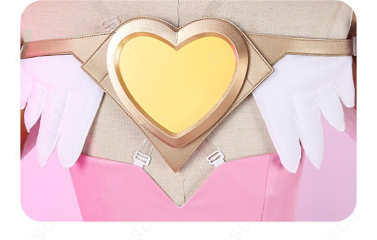 背面に配したハートアクセサリーの造形ディテールと取り付け位置の説明