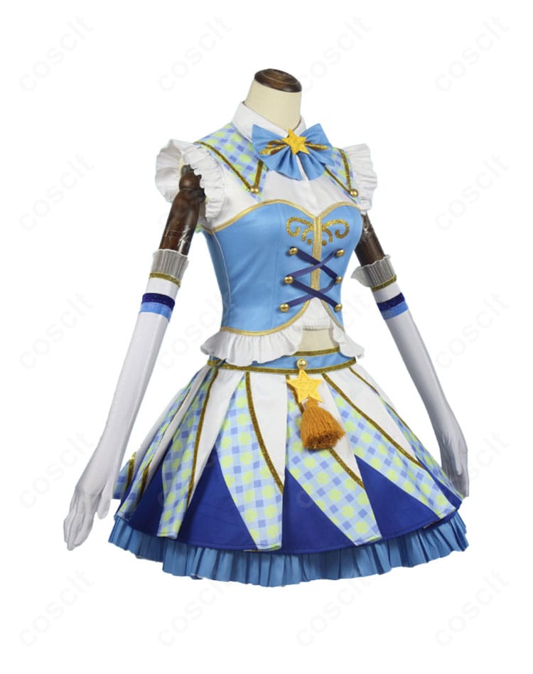 霧矢あおい Soleil版コスプレ衣装の側面ビュー。ウエストラインとスカートの広がり、動きやすい設計を示す角度。