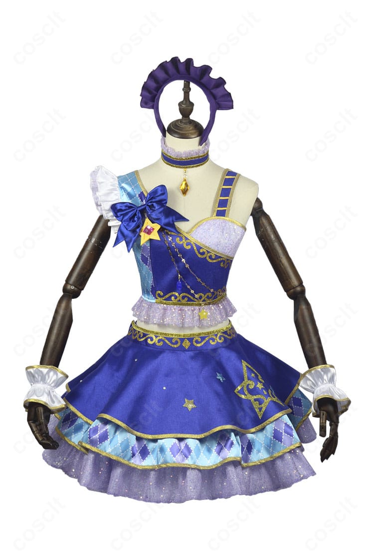 アイカツ！桜庭ローラ ブルースターコーデの正面全身。配色と胸元リボン、襟のデザインがわかるカット。