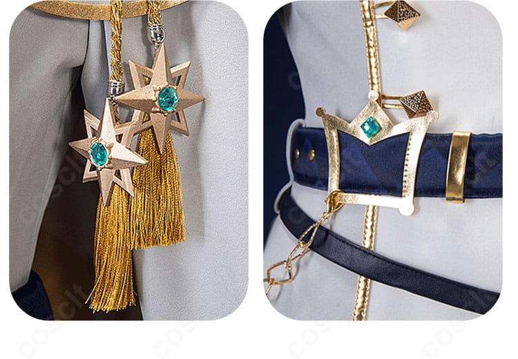 草薙寧々 フィエ・シュヴァリエ 腰飾りのディテール。ベルトとの組み合わせとチャームの配置が見える近接。