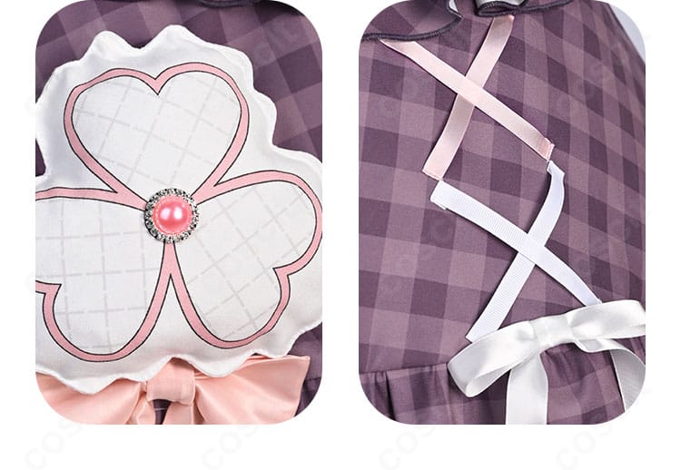 スカートのフリル層と縁取り装飾の詳細。ハリのある生地でプリーツが美しく立つ様子。