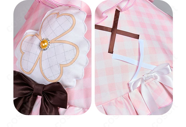 花里みのり衣装のスカート装飾とフレアラインのディテール。ハリのあるシルエットを強調。