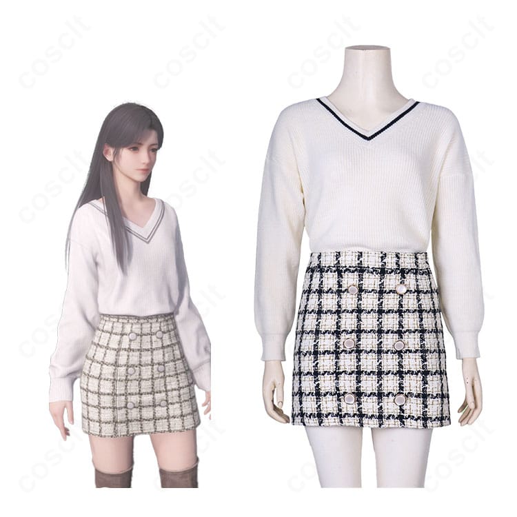 恋と深空 主人公（プレイヤー）“春の出会い”衣装の再現ポイント比較。カラーリングとシルエットの忠実な再現を示す説明画像。