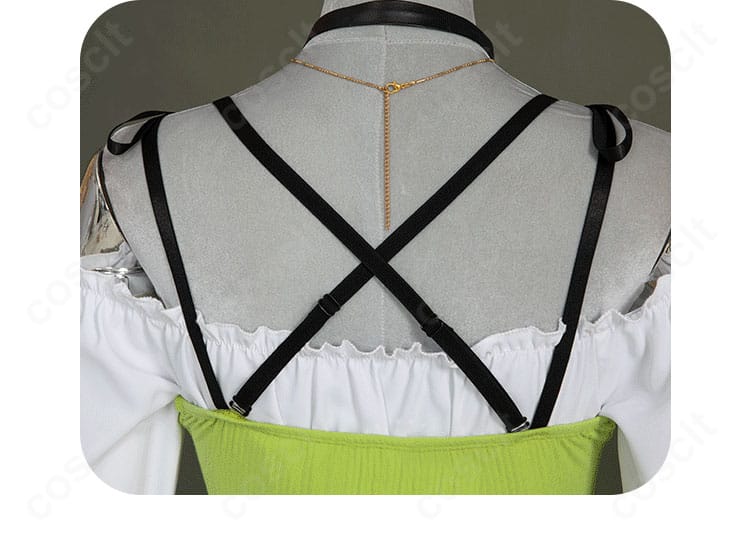 白石杏 Livelylady Dress 衣装背面のディテール。ファスナー位置と背面装飾。