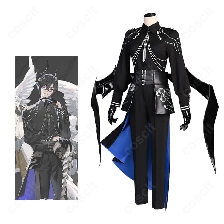 四季凪アキラ Angel×Devil コスプレ衣装とキャラクタービジュアルの組み合わせ画像。翼とコルセットの高再現がわかる比較カット。