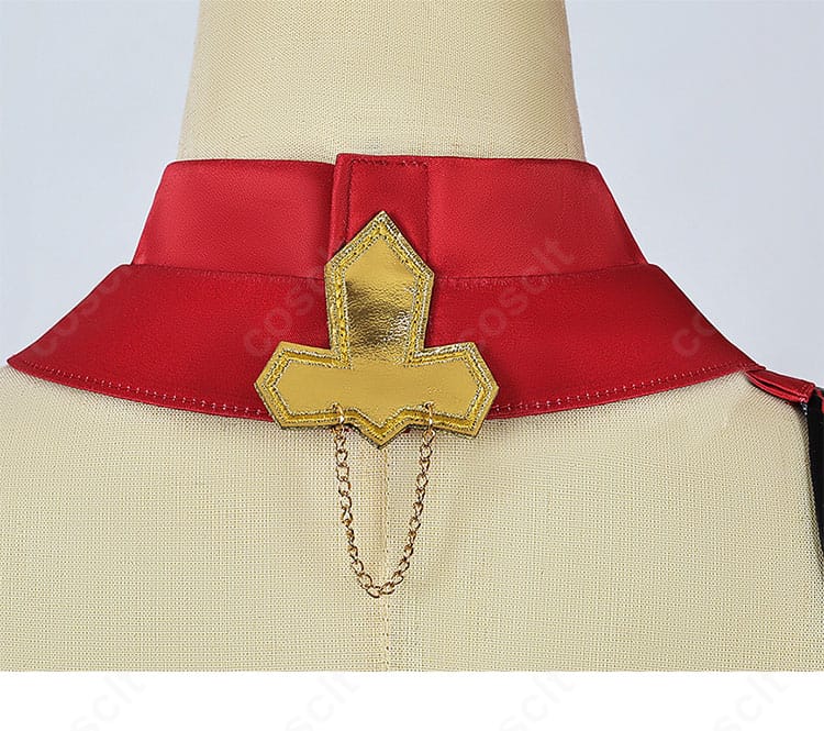 キアナ・カスラナ衣装の首元背面装飾。留め具周りと装飾の重なりを明瞭に表示。