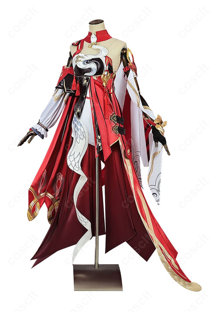 キアナ・カスラナ衣装の側面。ウエストラインと腰飾り、袖の立体装飾を確認できる。