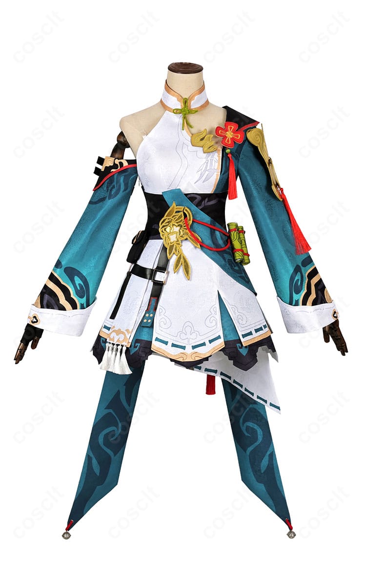 崩壊3rd 李素裳「風来義侠」コスプレ衣装の正面。ワンピースとコルセットベルト、胸飾りのディテールが分かる画像