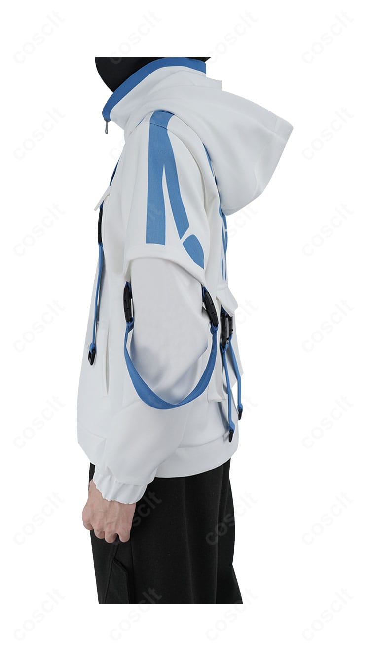 WIND BREAKER 名取慎吾ジャケット左側ディテール。刺繍とステッチの仕上がり、端処理の丁寧さが分かる拡大写真。