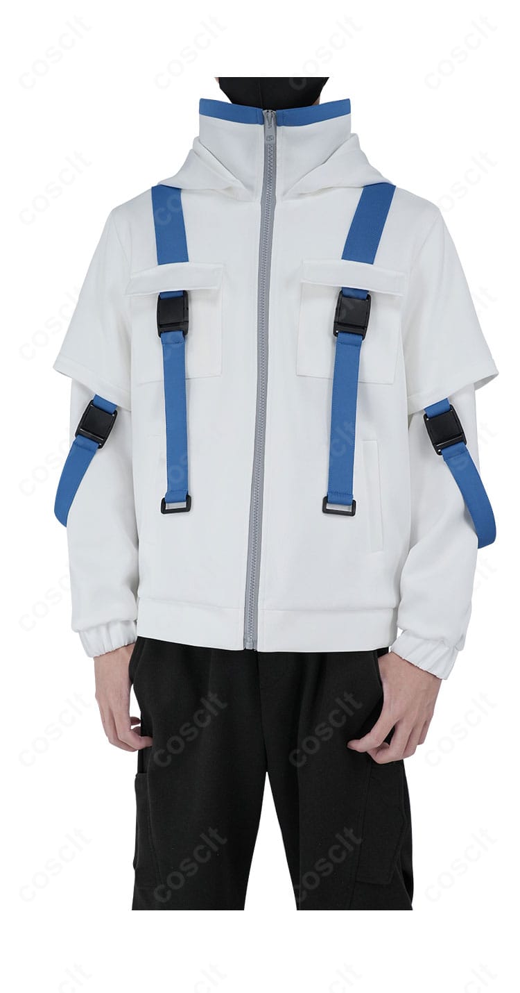 WIND BREAKER 名取慎吾コスプレのフロント装飾アップ。刺繍の精細さと配置バランス、縫製の美しさを確認できるディテール写真。