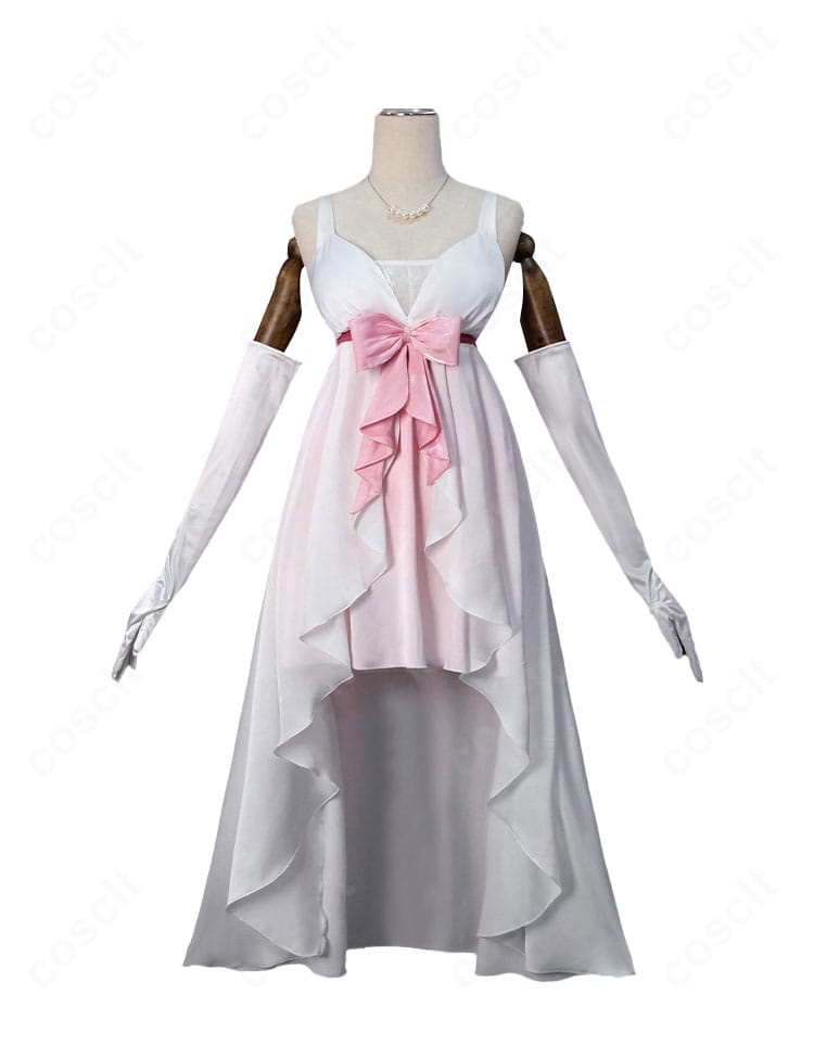 加藤恵コスプレの正面。ワンピースのラインとネックレス・髪飾り・カチューシャの配色が分かる画像