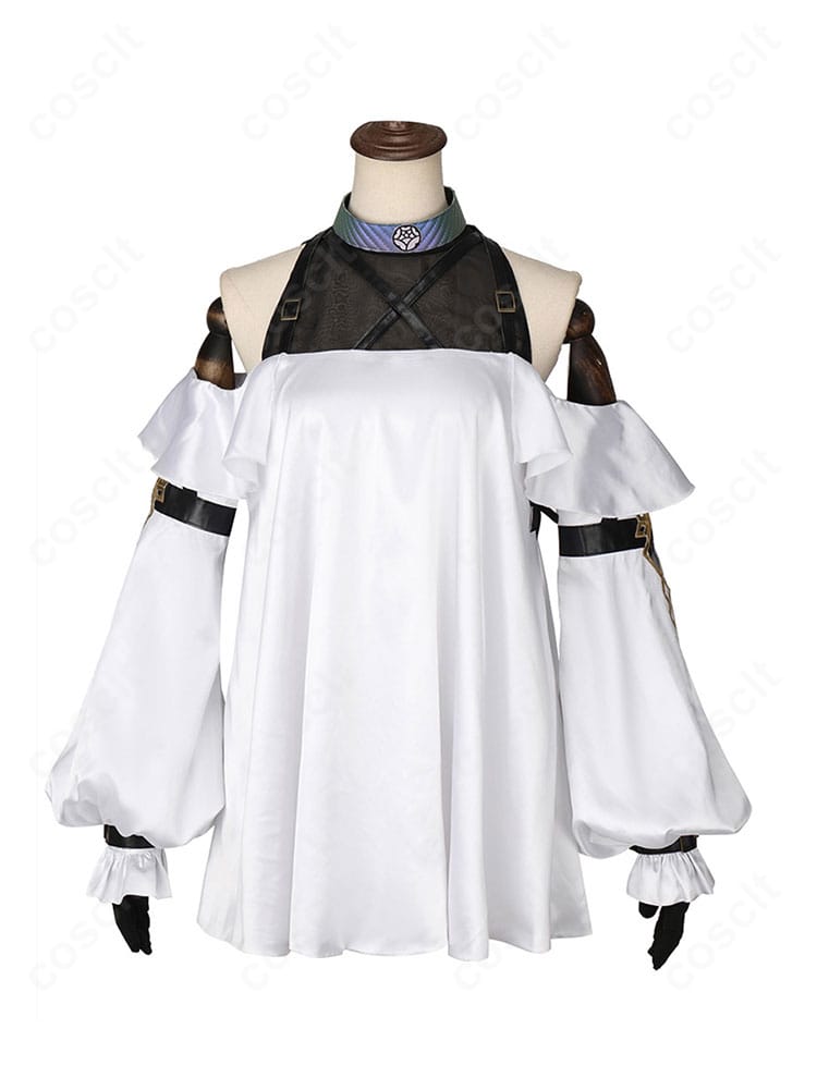 FGO メリュジーヌ 英霊夢装コスプレの正面全身。ワンピースのラインと装飾、発色の良さが伝わるカット。