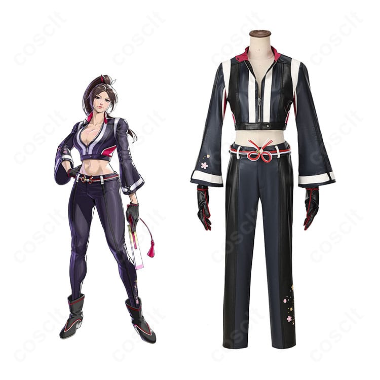 餓狼伝説 City of the Wolves 不知火 舞のコスプレ衣装一式。キャラクターの雰囲気を忠実再現した全身スタイル。