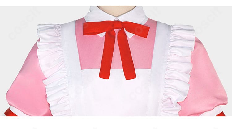 鹿目まどか メイド服のリボン装飾ディテール。色味と結び目の仕上がりが分かる