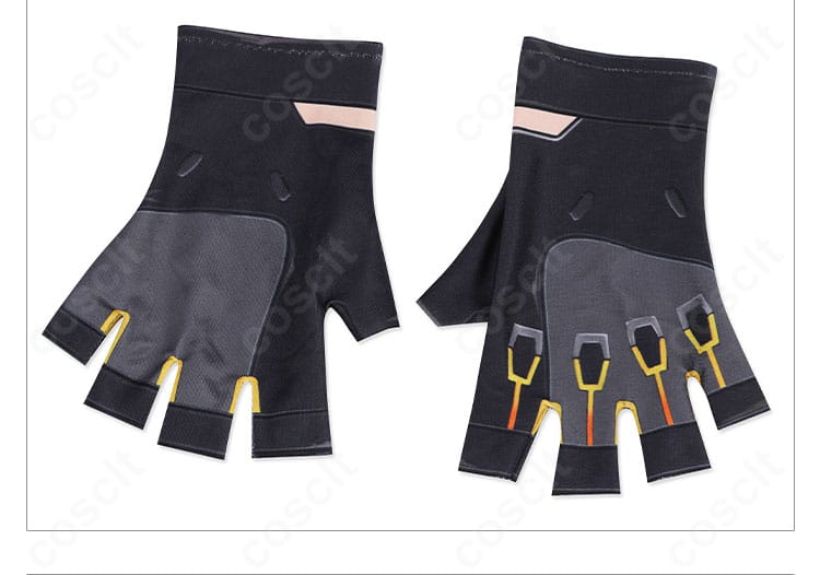 テホ衣装の手袋ディテール。素材感と手首のフィット設計を示す接写。