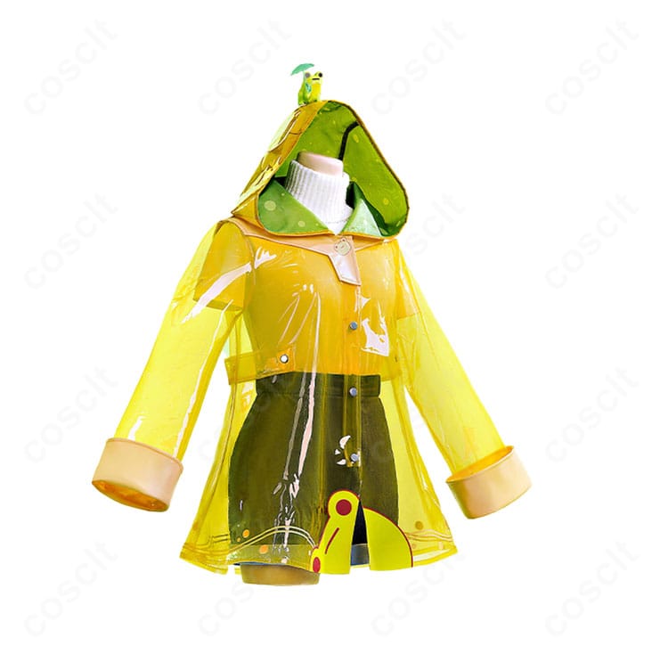 メイ コスプレ衣装の左側面。袖のボリュームとショートパンツのシルエットが分かる画像