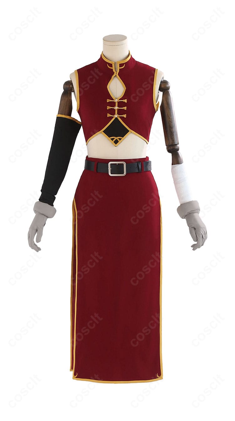 銀魂 神楽 2年後バージョン コスプレ衣装の正面全体像。トップスとスカート、ベルトのシルエットが分かります。