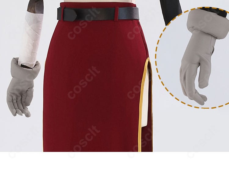 銀魂 神楽 コスプレ衣装の手袋アップ。ステッチと装飾ラインの作り込みが確認できます。