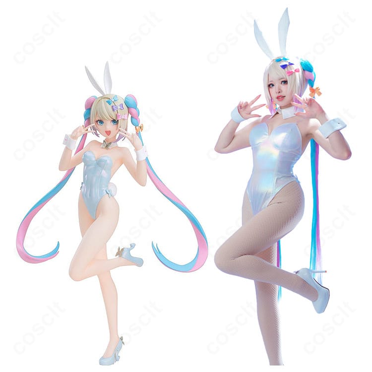NEEDY GIRL OVERDOSE 超てんちゃんのバニーVer.を再現したコスプレ一式。高発色レオタードとアクセで世界観を表現。
