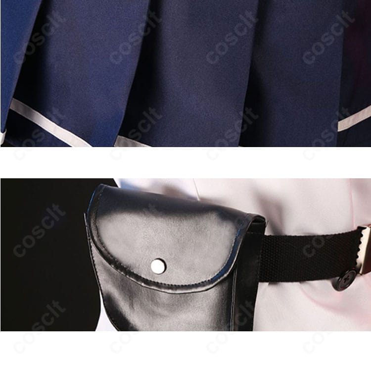 本城遊理 コスプレ衣装のスカート裾と腰帯装飾の近接。ステッチワークと装飾パーツの質感、コントラストがわかるディテール。