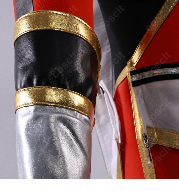 赤色アーマー衣装の袖口・袖パーツの装飾ディテール