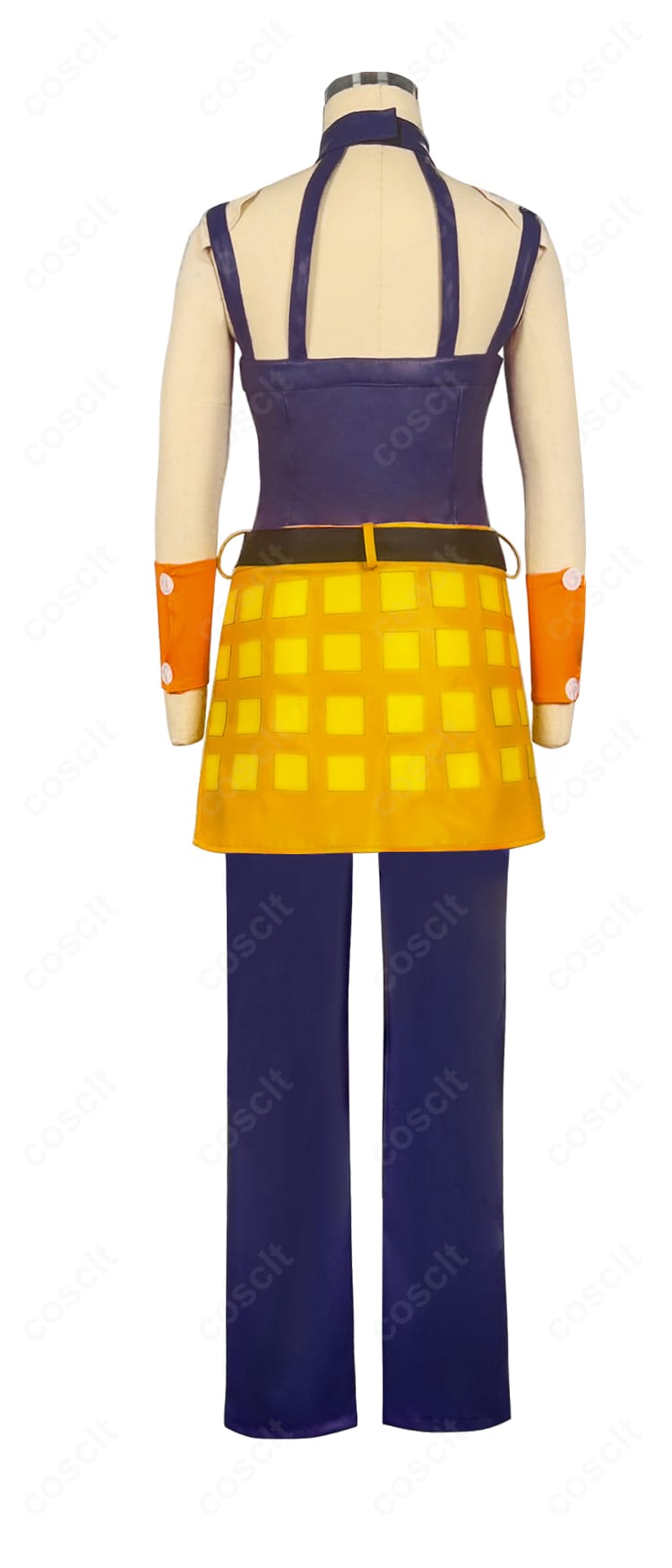 ナランチャ・ギルガ コスプレ衣装の背面。切替えと縫製ライン、装飾位置まで忠実に再現したディテールが映える。