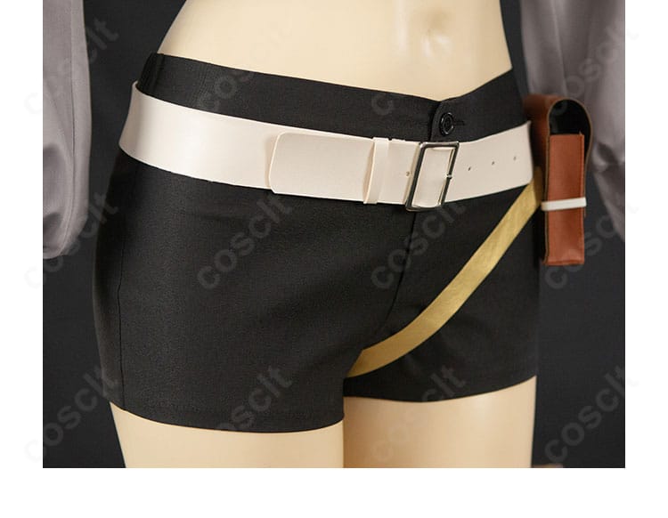 ズボンの装飾ディテール。ポケット周りと装飾パーツ、ステッチの仕上がりを示す画像。