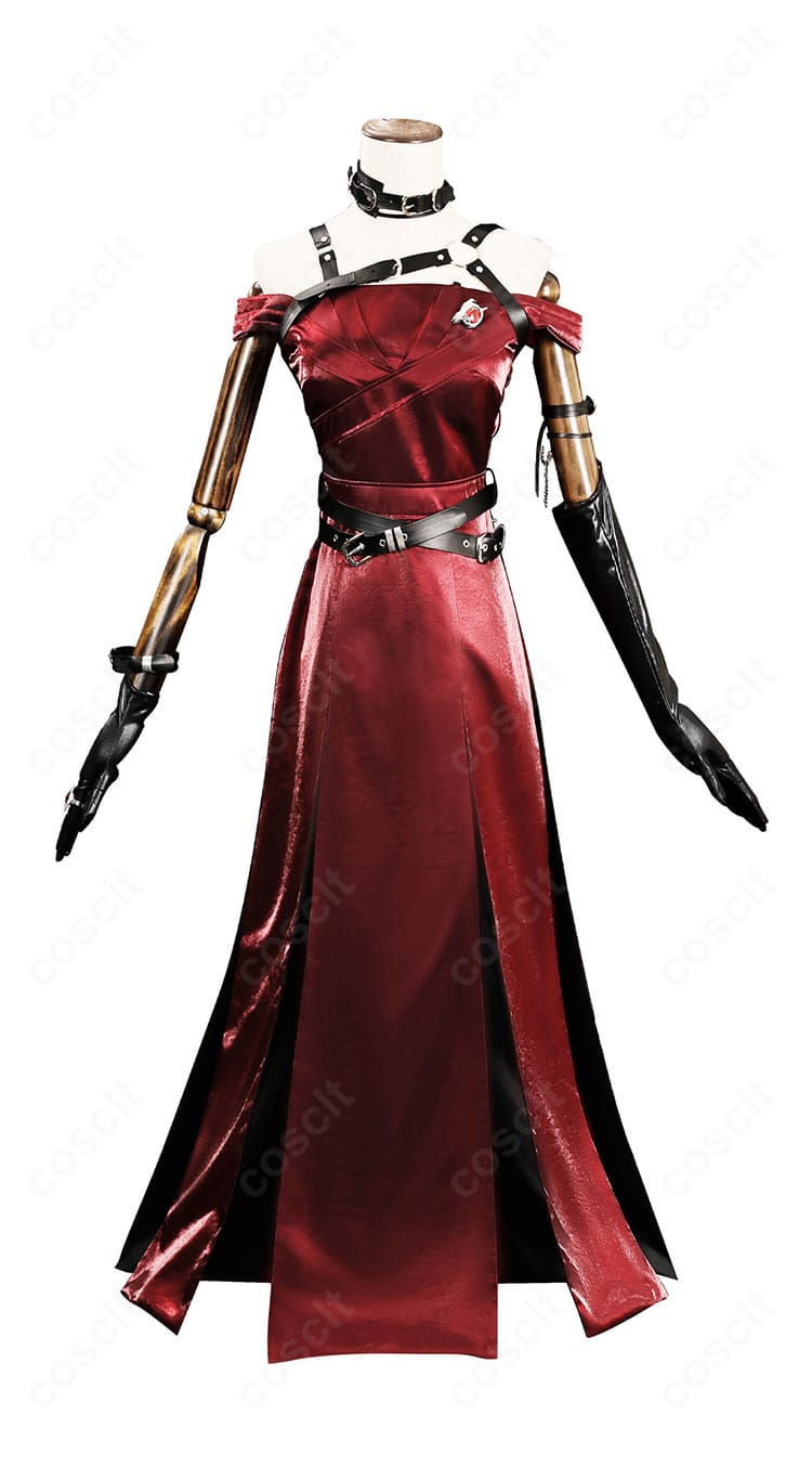 恋と深空 プレイヤー 麗しき暗幕ドレスの正面全体。胸ベルトとチョーカー、シルエットが確認できる画像。