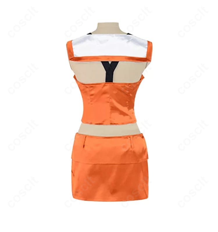 ホロライブ 小鳥遊キアラ 初期衣装コスプレの背面ディテール。背中の切り替えラインとフィット感、留め具周りの仕上がりを示す。