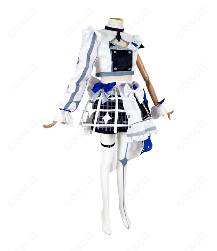 オーロ・クロニー ブライト衣装の右側面。ウエストのシルエットと太もも飾りの位置関係、裾のボリューム感を確認できる。