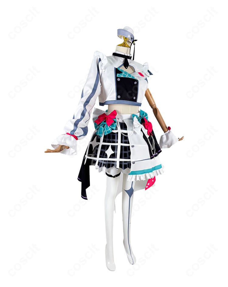 IRySブライト衣装を右側面から。袖口の装飾とウエストライン、スカートのレイヤーが見える角度。