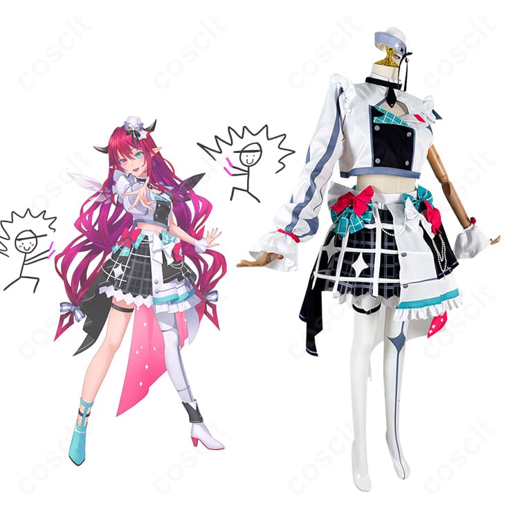 IRyS（アイリス）のブライト衣装コスプレ一体カット。ホロライブの象徴的な襟飾りと大きなリボンを再現したセットアップ。