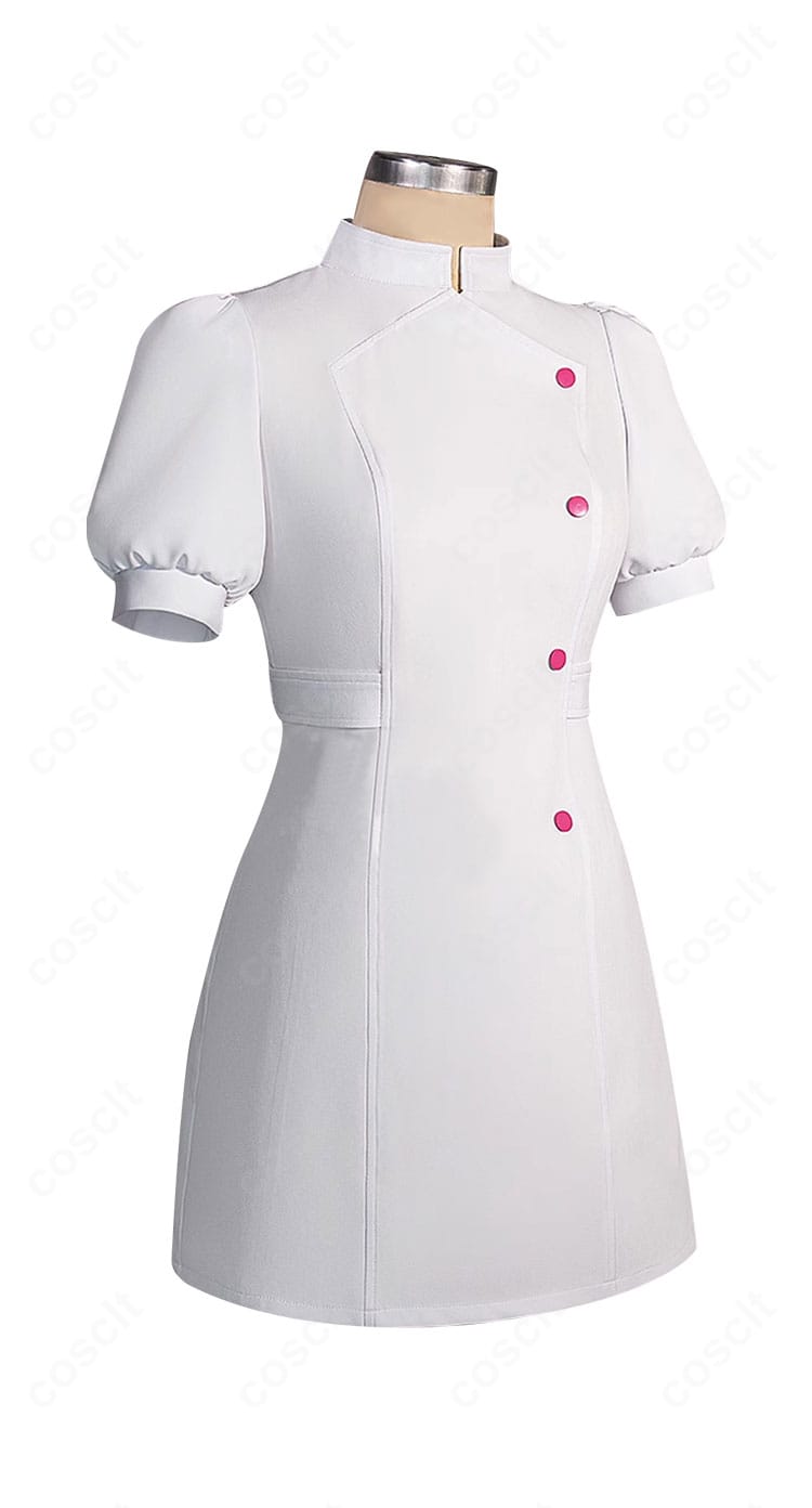 初音ミク ラビットホール ナース服の右側面ディテール。袖口の切替やサイドライン、シルエットのハリ感が分かる画像。