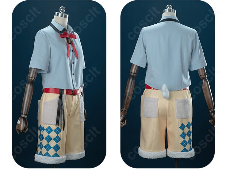 シャツ側面・背面のディテール。肩周りの可動域と背中のフィット感を示す角度。