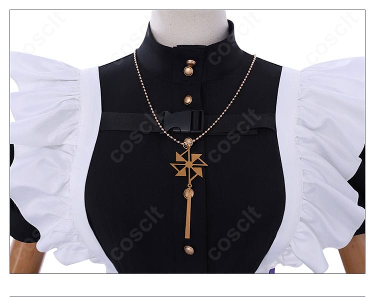 メイド襟元の刺繍と装飾アップ。精巧なステッチで高級感を表現