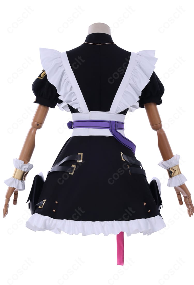 風楽奏斗メイド服コスプレの背面。リボン結びと背面装飾のディテールが分かる