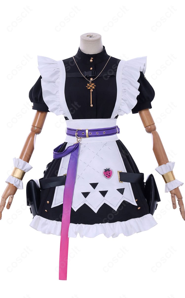 風楽奏斗メイド服コスプレの正面全身。ワンピースとエプロンの上品なバランス