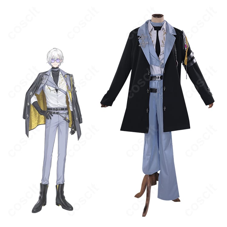 にじさんじ ケイリクス・デボネアの公式イメージ併載・衣装正面全体。貴族風シルエットと装飾を高再現。