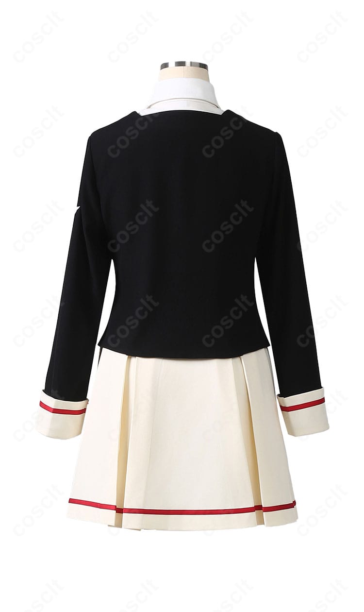 カードキャプターさくら 木之本桜制服の背面。背中のライン、裾のカット、プリーツの広がりを詳細に表示。