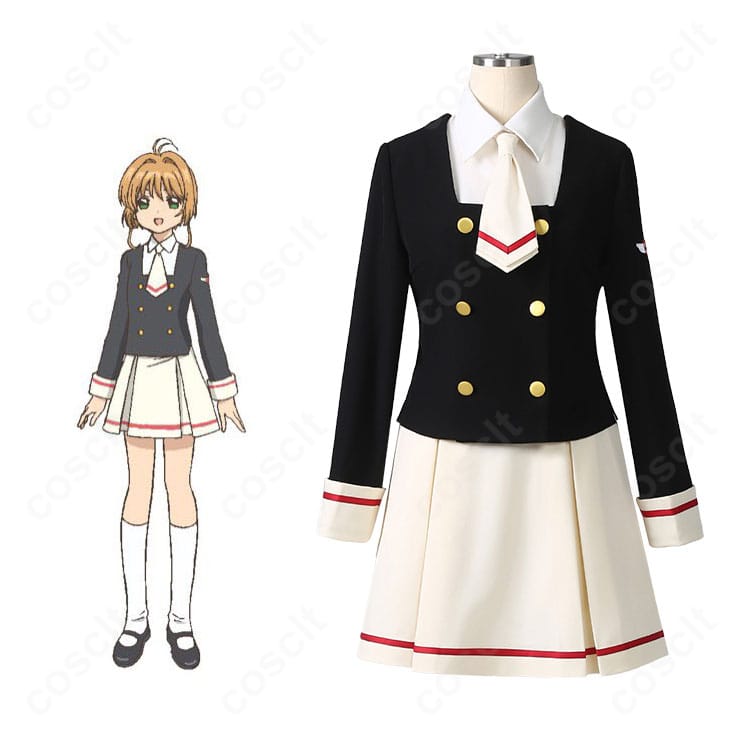 商品正面と木之本桜のビジュアルを並置した比較画像。カードキャプターさくら・友枝中学校制服の全体バランスと雰囲気を確認できます。