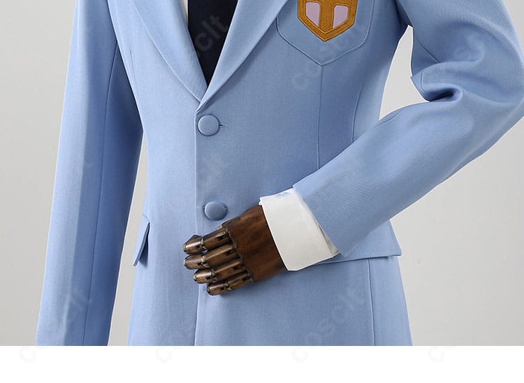 袖口ディテール：カフスとステッチの仕上がりが見える星條高校制服コスプレ