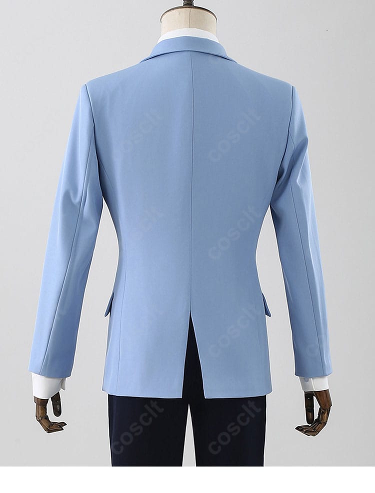 背面ディテール：ジャケットの背中心と裾ラインの仕立てがわかる星條高校制服