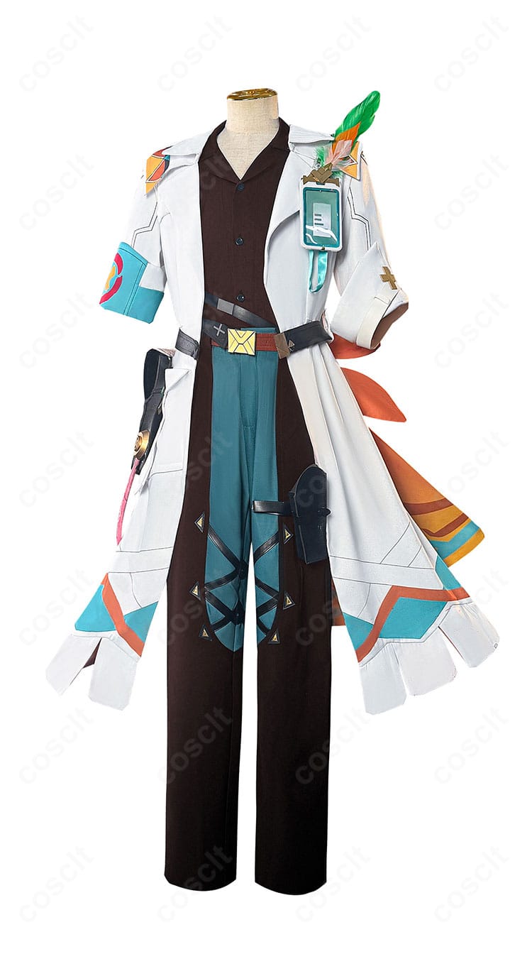 原神 イファ コスプレ衣装の正面全身。発色の良い生地ときれいなシルエットが分かるカット。