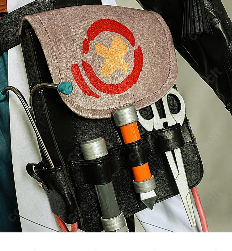 原神 イファの腰間装飾ディテール。レイヤー構成と配色バランスを見せるクローズアップ。