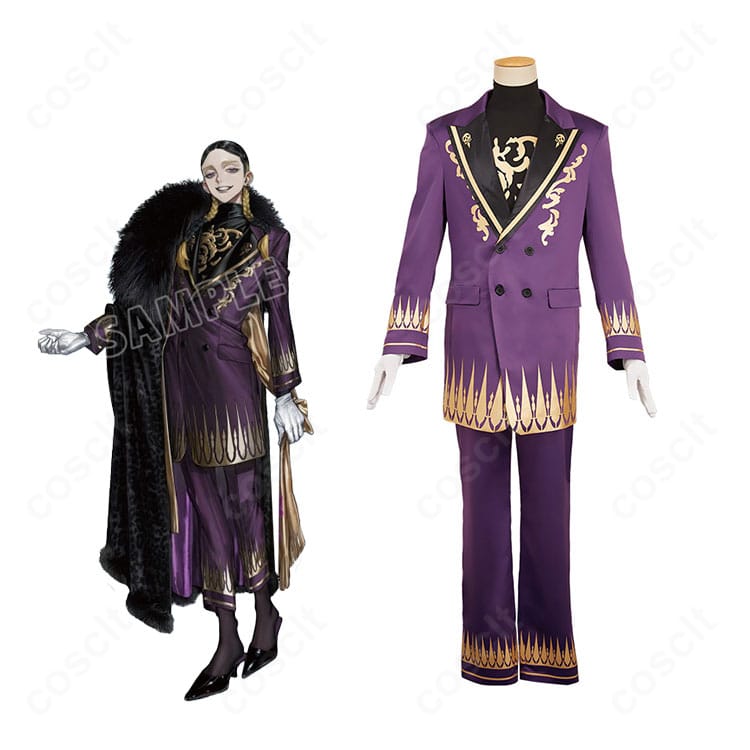 東京卍リベンジャーズ 灰谷蘭のコスプレ衣装と公式イメージの比較。ロングコートのシルエットと全身バランスが分かる正面図。