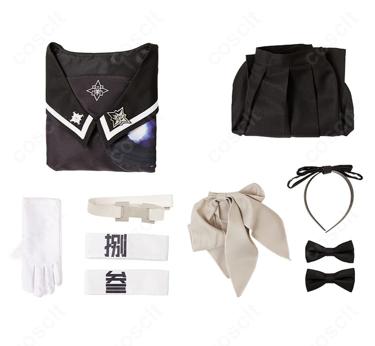 セット内容一式（トップス、スカート、スカーフ、腕章、ベルト、カチューシャ、手袋、髪飾り）