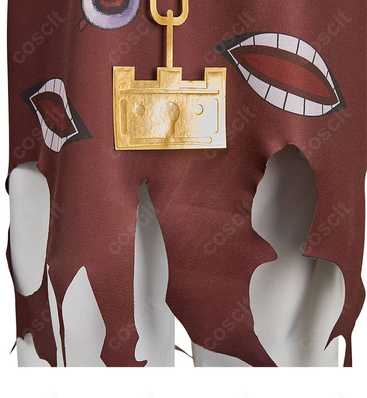 地縛少年花子くん 三葉惣助 コスプレ衣装の裾デザイン詳細。生地のハリ感と縁処理の美しさを強調。