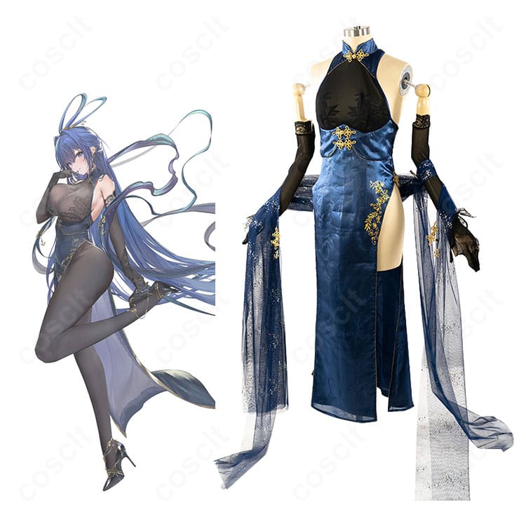 アズールレーン ニュージャージー 月下のレッツ・ダンス! 衣装を着たキャラクターと衣装一式の組み合わせ画像