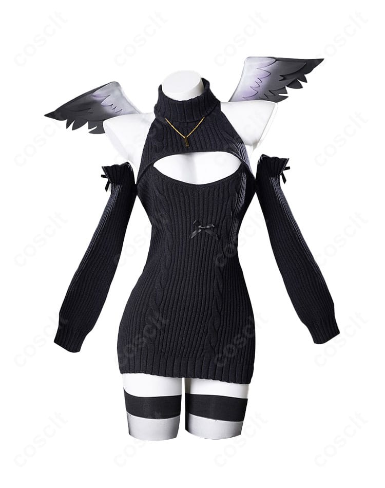 ホロライブ 天音かなた 姉妹イメージ天使風コスプレの正面。襟元と胸元装飾まで忠実に作り込んだデザイン